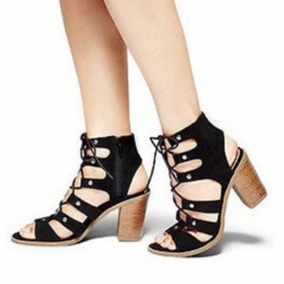 DV by Dolce Vita | Black Suede Lace Up Sandals - Picture 2 of 12